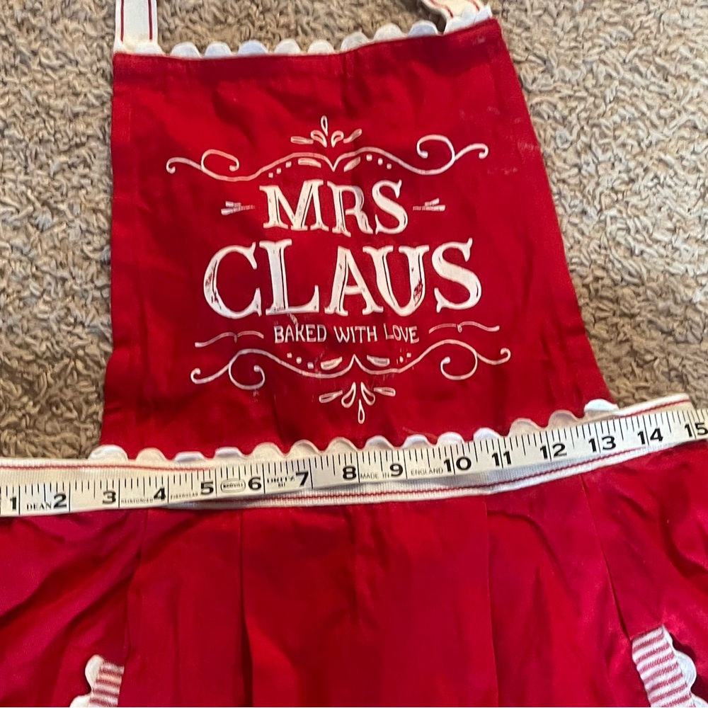 Mrs Claus Baked With Love Festive Red Apron